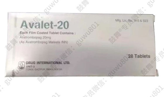 주문 DILAvatrombopag_ Avalet 20mg*28 태블릿 (박스) 간 질환 환자에서 혈전증 (Thrombocytopenia) 이 약으로 치료하는 동안 적용됩니다. online manufacture